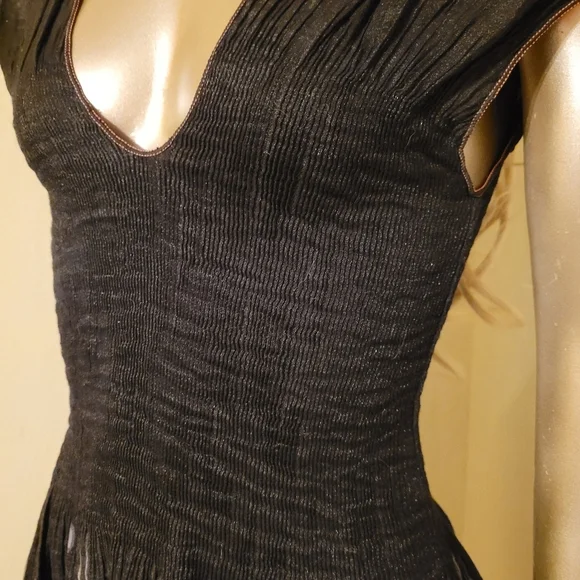 NWOT Black Max Edition Printed Shirred Stretch Dress Sz Small - Picture 10 of 13